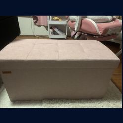 Pink Bedroom Ottoman 