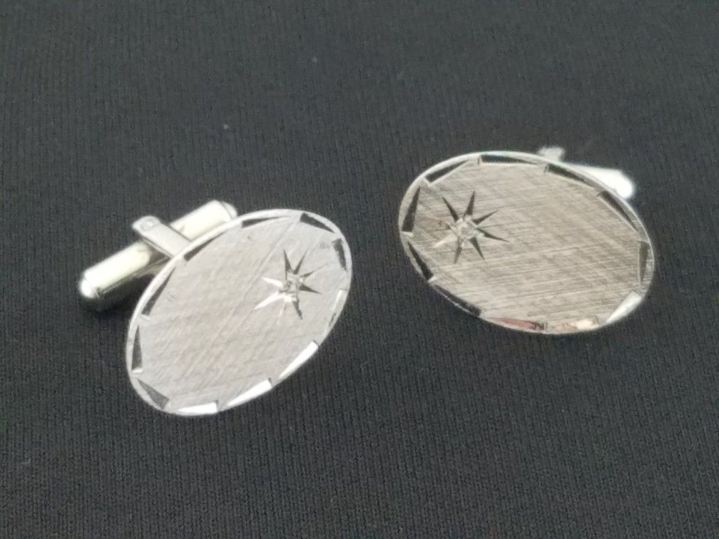 MCM Cufflinks By Simmons- Sterling Silver with Diamonds