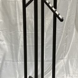 Matte Black Heavy-Duty Clothing Racks – Adjustable 4-Way Arms