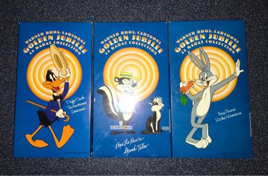 VHS WARNER BROS CARTOON GOLDEN JUBILEE 14 KARAT COLLECTION SET OF 3 $20 OR BEST OFFER