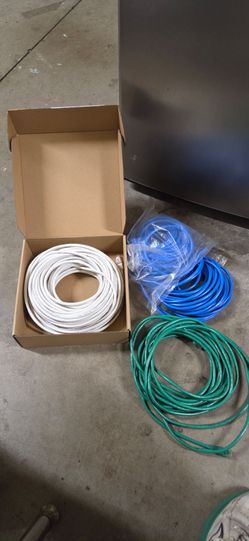 Ethernet Network Cables Lot – White, Blue, Green