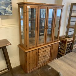 Oak + Brass China Hutch