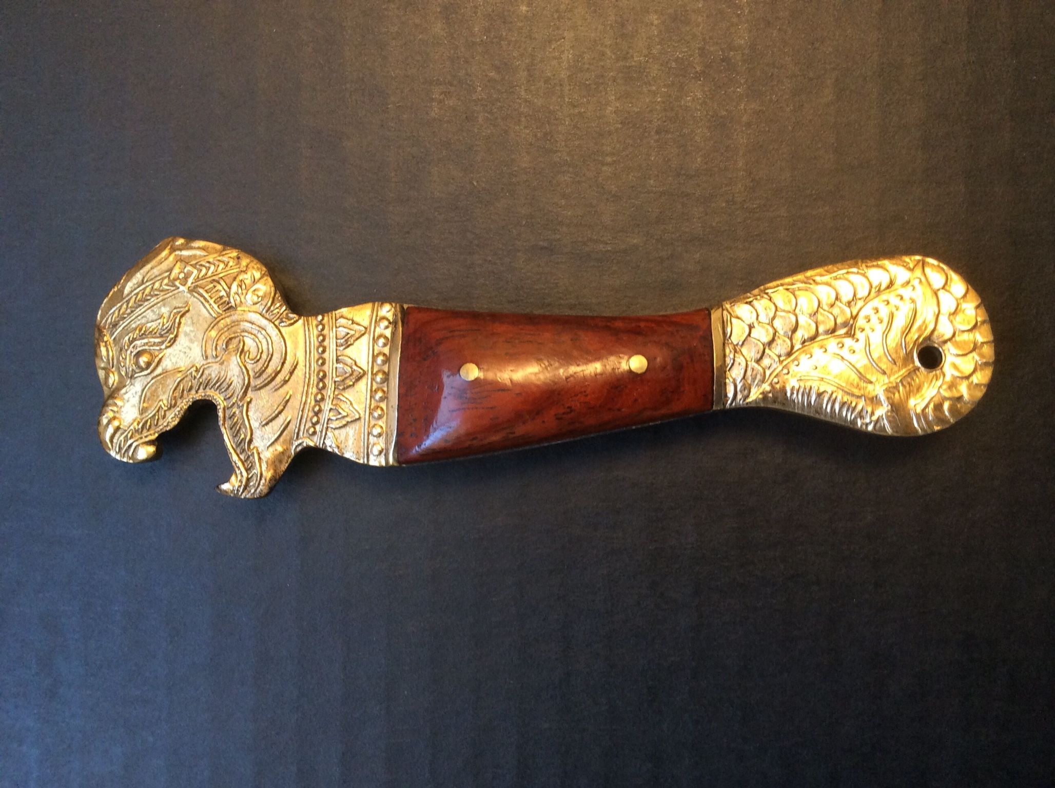 Collectible  Vintage Thailand Bronze Rosewood  Opener