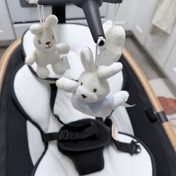 Angelbliss Baby Swing with Cry Detection, Side-to-Side Electric Swing with 5 Speeds, 180° Rotation, Indoor for Infants and Toddlers (Black)