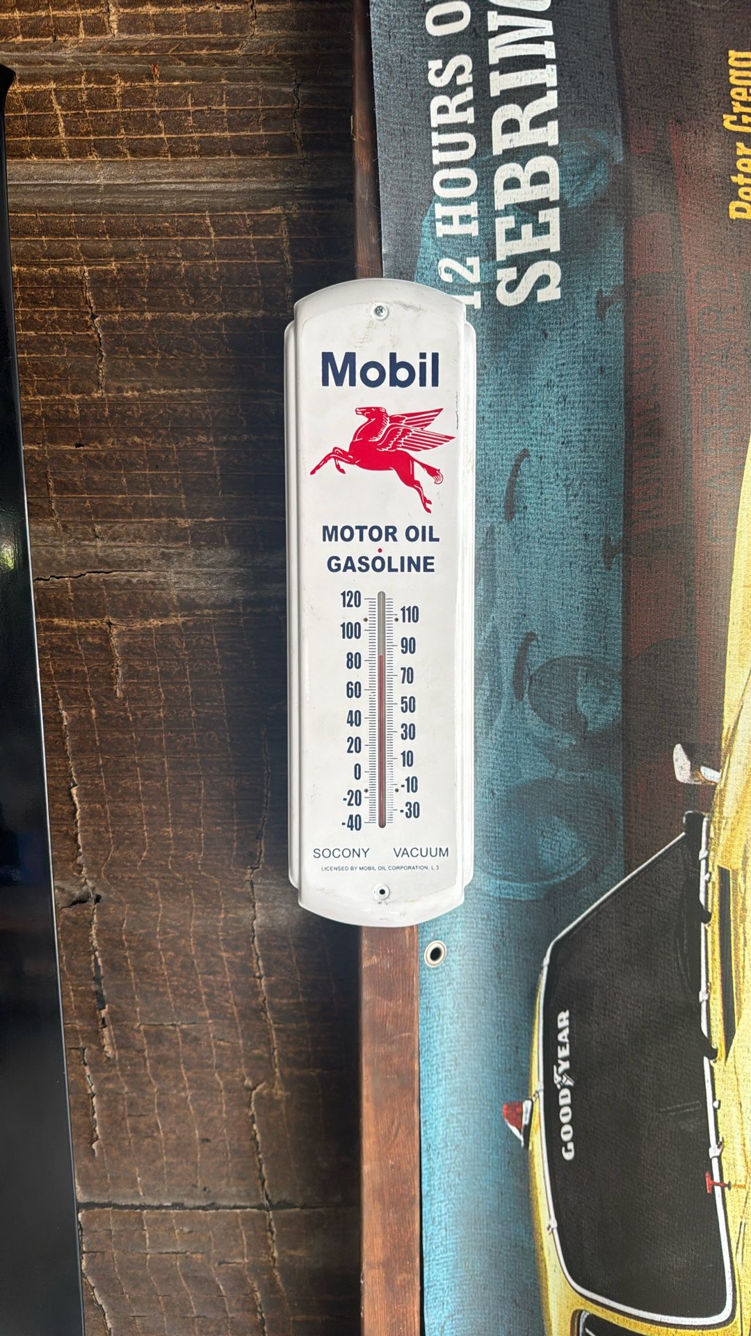 Mobil Oil Thermometer (5”x17”