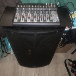 Mixer And Speaker With No Speaker Cables Works Perfectly Fine Just Bought New Ones 