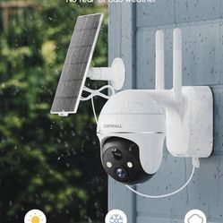 ZUMIMALL Solar Security Cameras Wireless Outdoor, 360° View Outdoor Camera Wireless Solar Powered,2.4G WiFi，2K/3MP Color Night Vision,2-Way Talk, PIR 
