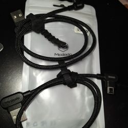 Android Charging Cable 90 Degree  1 Ft. x2