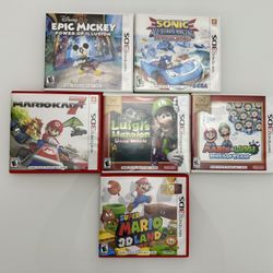 Nintendo 3DS Game Bundle Mario 3Dland/Mario kart7/Luigi’s Mansion/Mario & Luigi Dream Team/etc.
