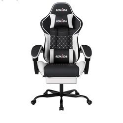 Q110-Ergonomic Video Gamer Chairs Gaming Computer Chair Gamer Chairs for Adults Massage Lumbar Support Swivel Height Adjustable Headrest Backrest