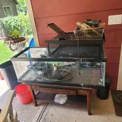 65 gallon tank with baskin cage 