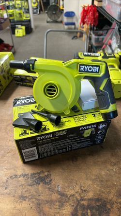 RYOBI USB Lithium Cordless High Volume Inflator Kit with USB Lithium 2.0 Ah Battery and Charging Cable