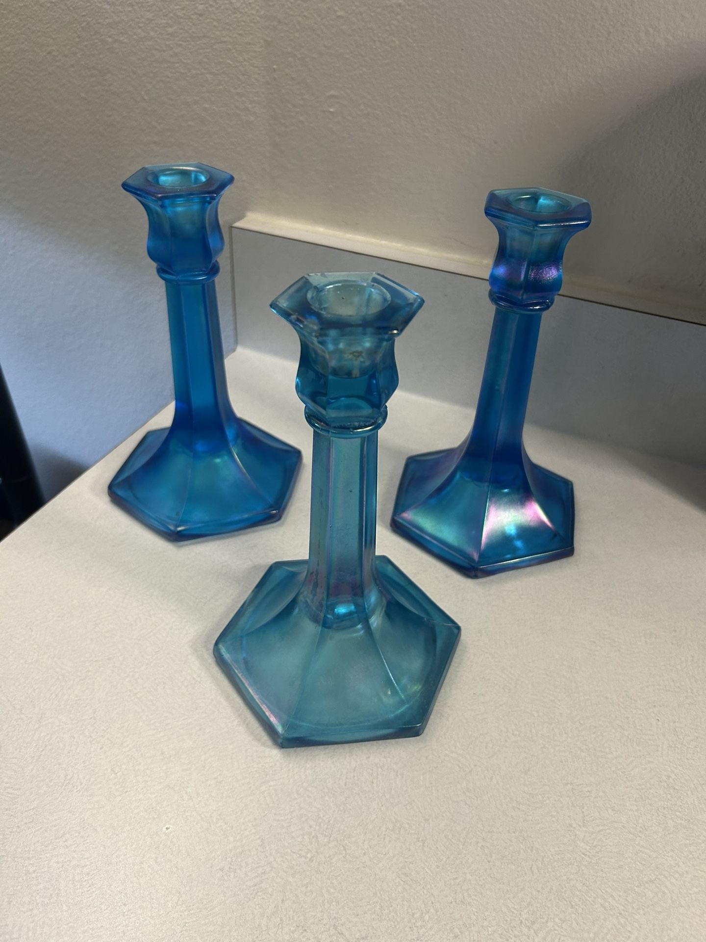 Blue candlesticks