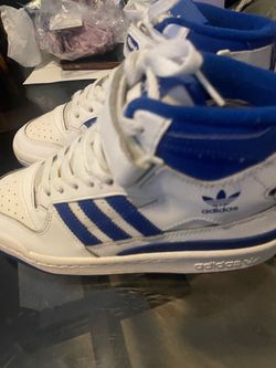 Adidas High-Top Sneakers White Blue