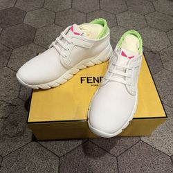 FENDI Flow Low-Top Sneakers, White, UK Size 7.5