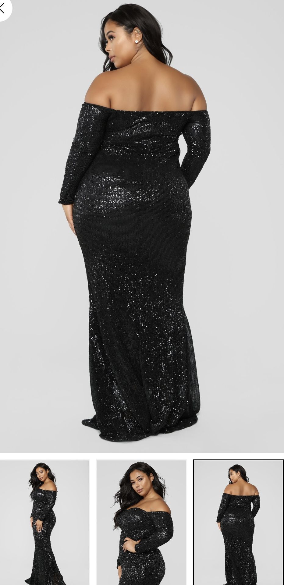 Black Sequin Off The Shoulder Dress