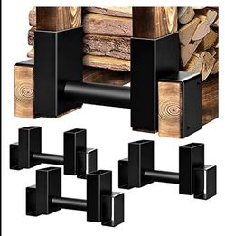 2 Sets of 4 Pack Firewood Log Rack Brackets