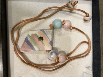 I rage Ceramic Necklace With Adjustable Long Cord