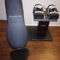 Powerblock Urethane 50 Adjustable Dumbbells With Stand And Bench