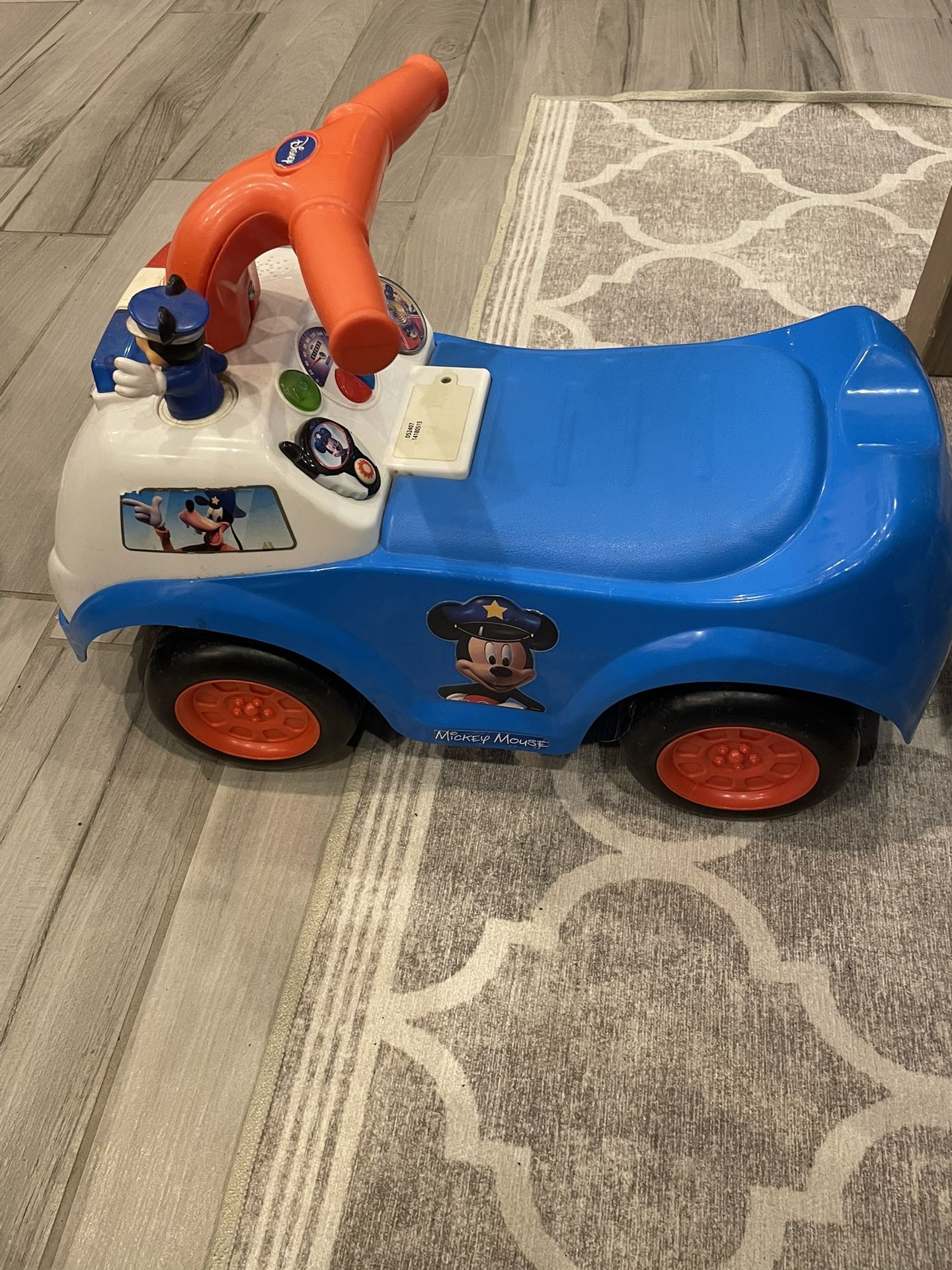 Toddler Kids Ride On Push Toy Disney Mickey Mouse Lights Up And Horn