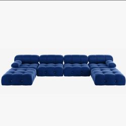 Brand New Blue Velvet Couch
