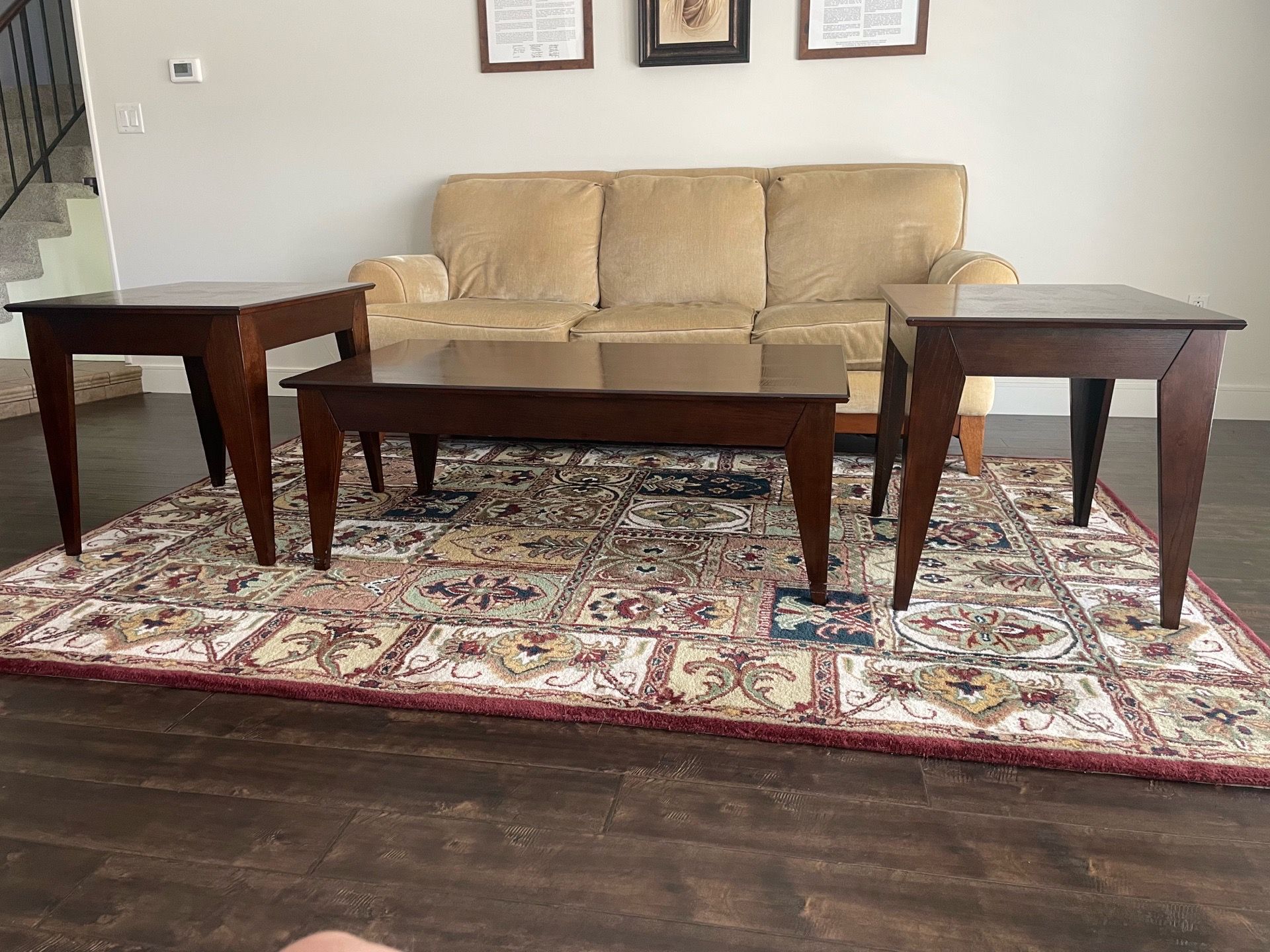 Area Rug, Sofa, End Tables