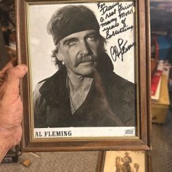 Framed Autographed Al Fleming Framed Vintage 
