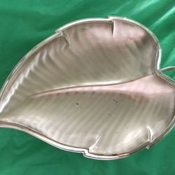 Davco Vintage Silver Plated Leaf Tray 
