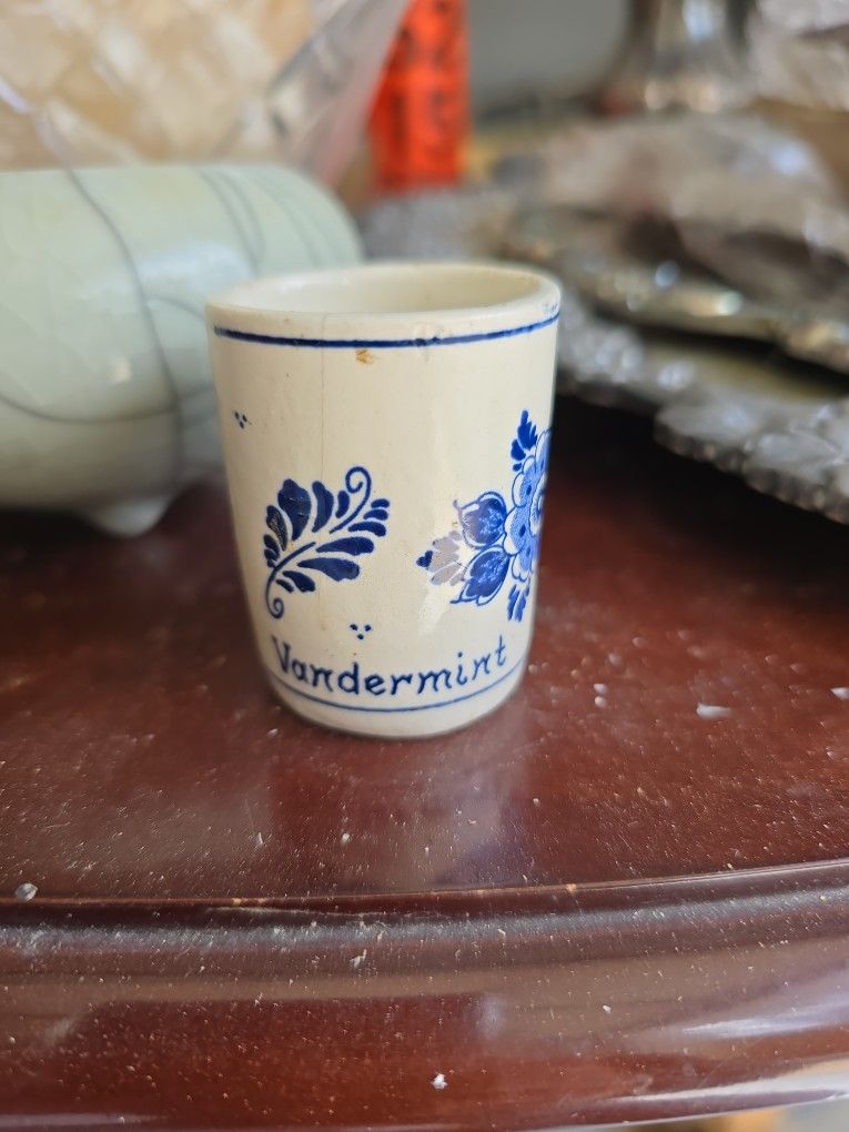 Vintage Vandermint Delft Holland Shot Glass