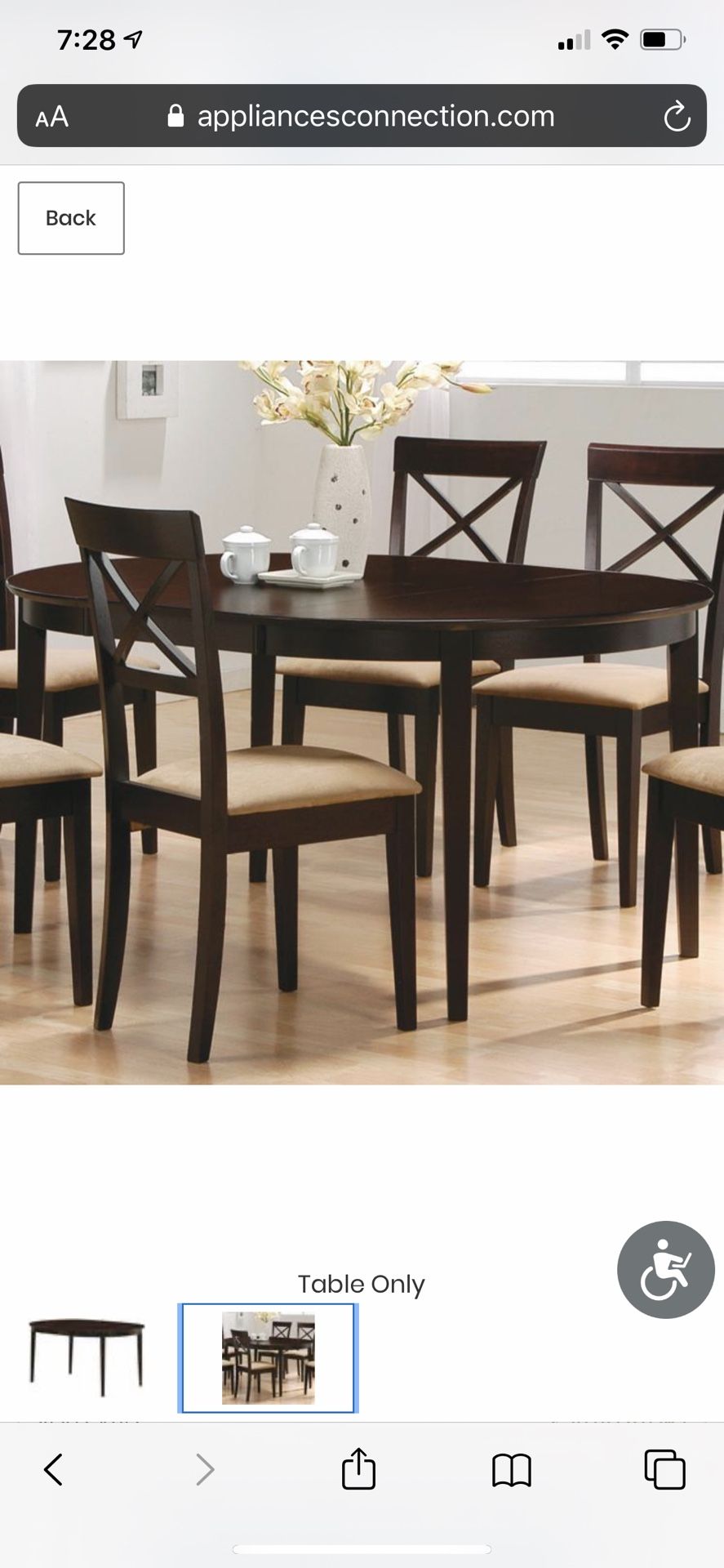 BRAND NEW! STILL IN BOX! Cappuccino Dining Table- Chairs not included