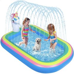 Kids Sprinker Pool Unicorn 68”