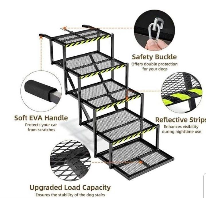 Pet Stairs for Large Pets, supports up to 400lbs, 5 Steps