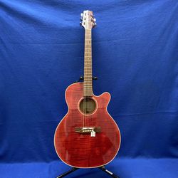 Takemine EG440C Stry 6 String Acoustic Electric Guitar -Red Flame Maple 11046539