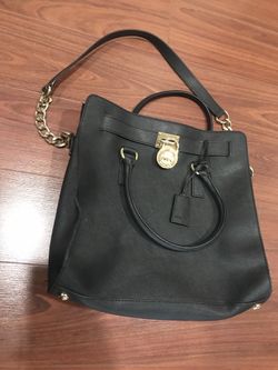 Michael Kors Black Handbag Purse Gold Hardware