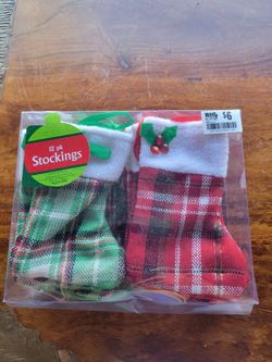 Mini Christmas Stockings 12-Pack