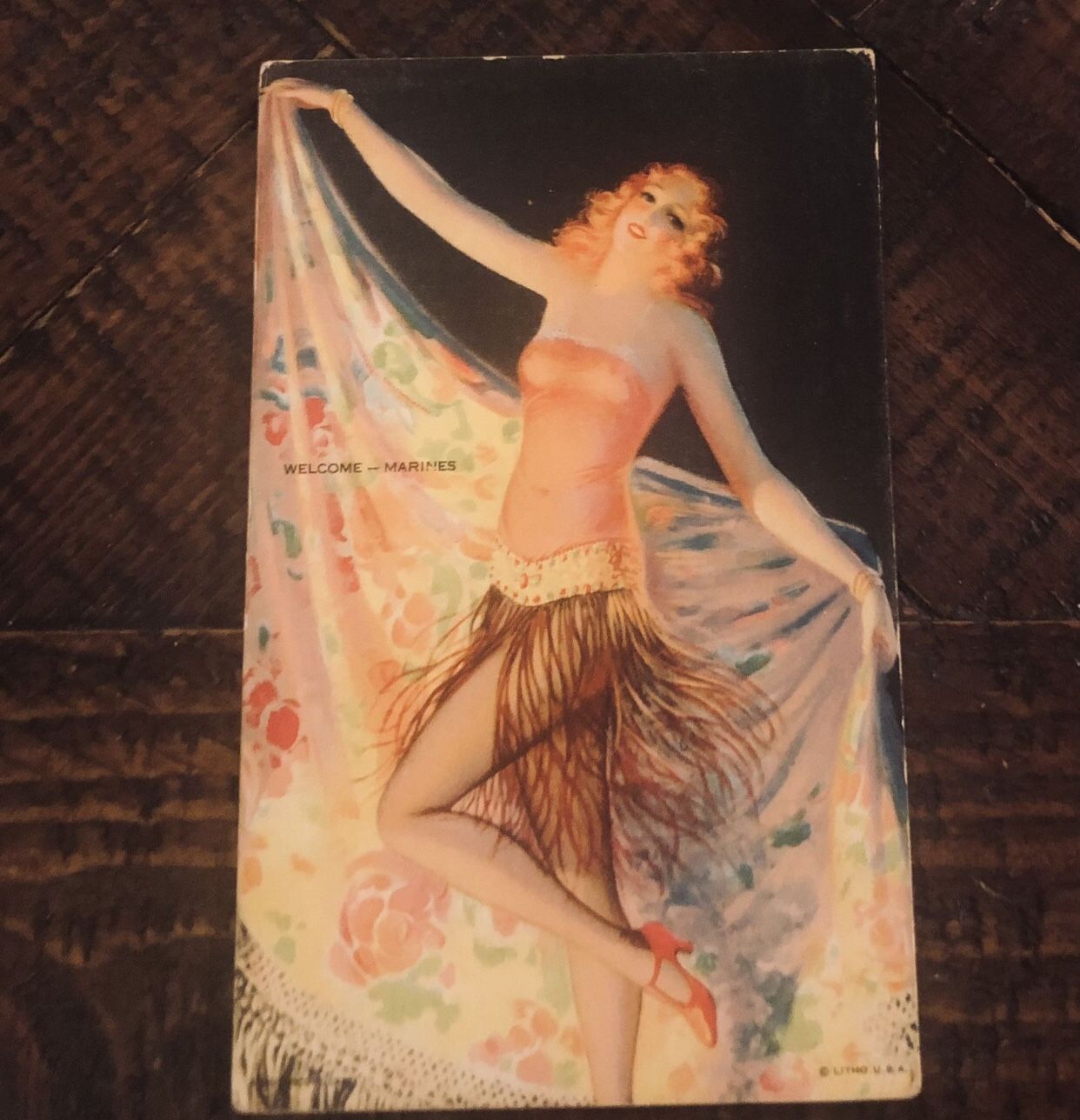 Rare Vintage/Antique Risqué Pin Up Girl 1940s Card/Postcard GC 3.5 x 5.5
