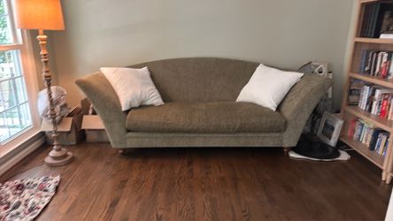 Light sage, green sofa