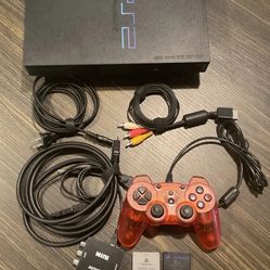 Sony PS2 Council Bundle SCPH-30001Controller, Cords,2 Memory Cards Clean Tested
