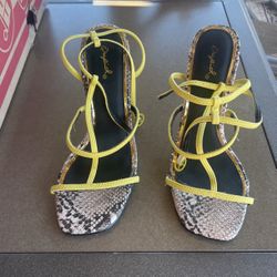 Yellow And Black Heels 