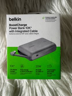Belkin BoostCharge Power Bank 10K Portable Wireless Charger w/ integrated cable