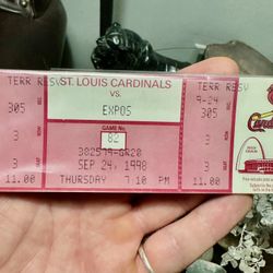 Wow 🤯 !! September 24 1998 Unused Cardinals Ticket / Mark McGuire Record Breaking Game !!
