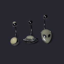3pcs Glow in the Dark Belly Rings