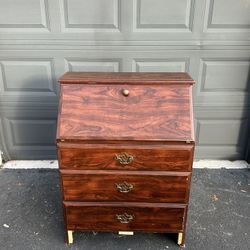 Vintage Mahogany Bureau Secretary Desk by DMI Furniture | Made in USA | Solid Wood