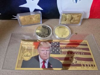 24K Gold Aurum Collectible Note with coin  & commemorative bar