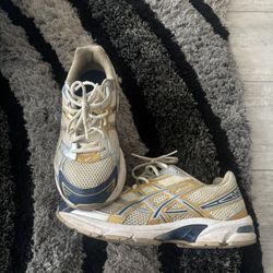 Asics Gel 1130 Cream Pure Silver Gold Blue Size 9.5m