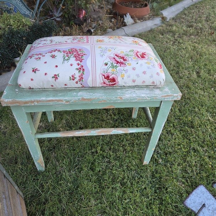 Small Shabby Chic Stool Chair French Country Home Decor Decoration