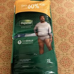 72-MMT Depend Fit-Flex Underwear for Men Maximum Absorbency XL, Grey 26 Count