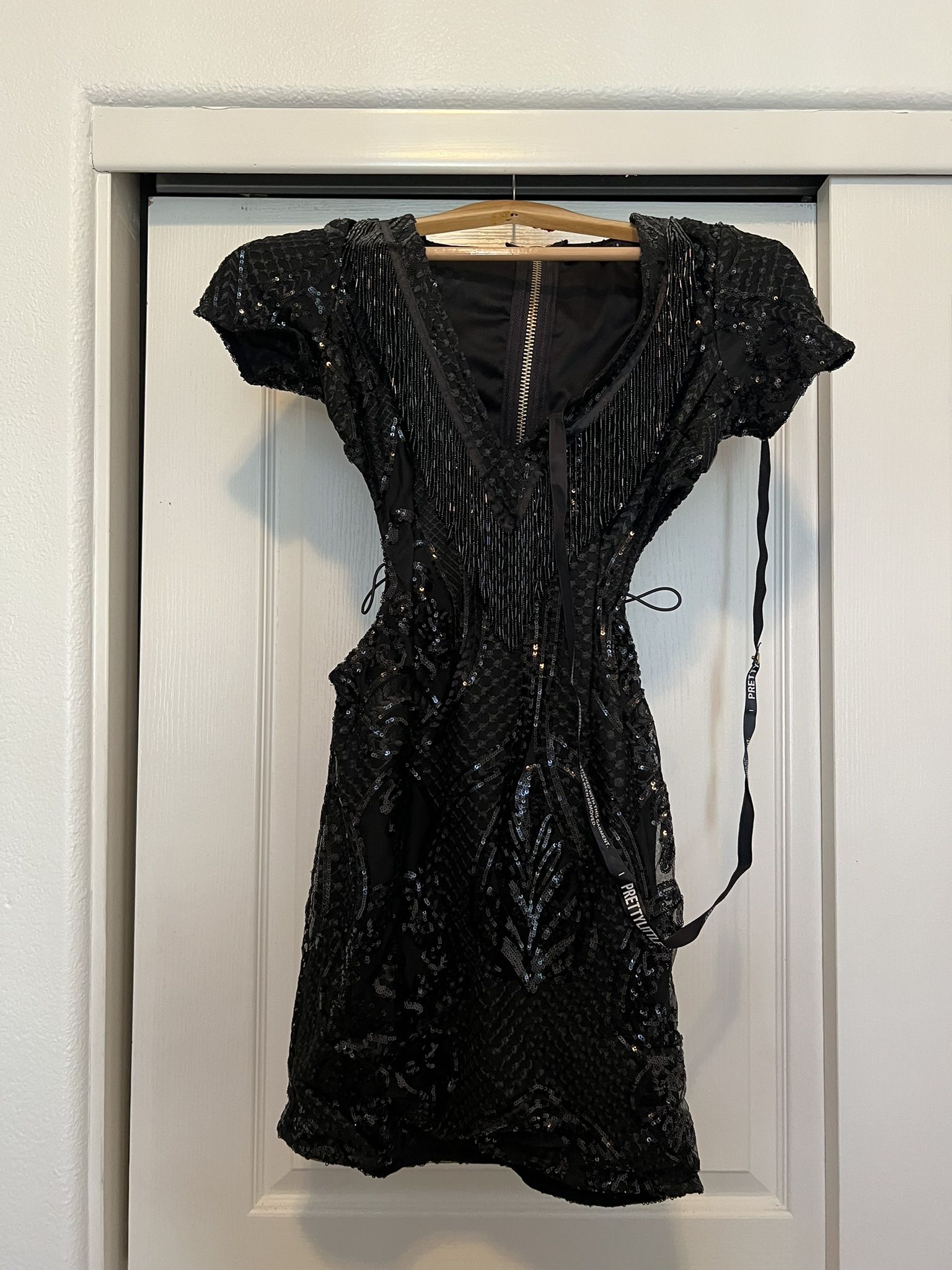 Pretty Little Things Black Sequin Cocktail Dress