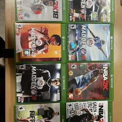 Lot Of 8 Xbox One Sports Titles In Good Condition