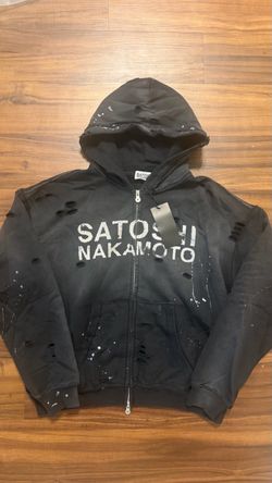 Black satoshi Nakamoto zip up